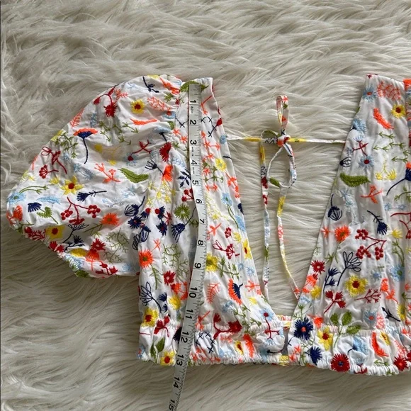 Zara Embroidered Crop Top Size S - Picture 10 of 10